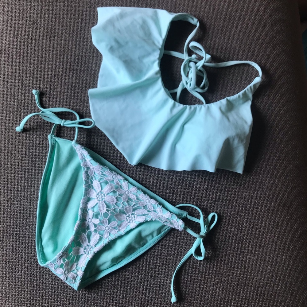 Xhilaration Mint 2-Piece Swimsuit, Size S